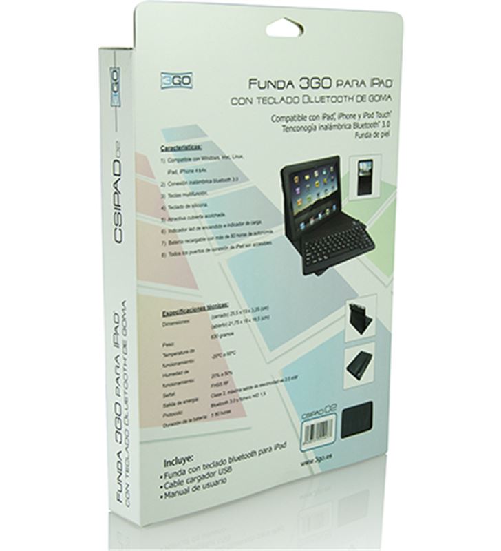 3go PIELIPADTECLADO funda piel ipad + teclado negro - 16020464_9110