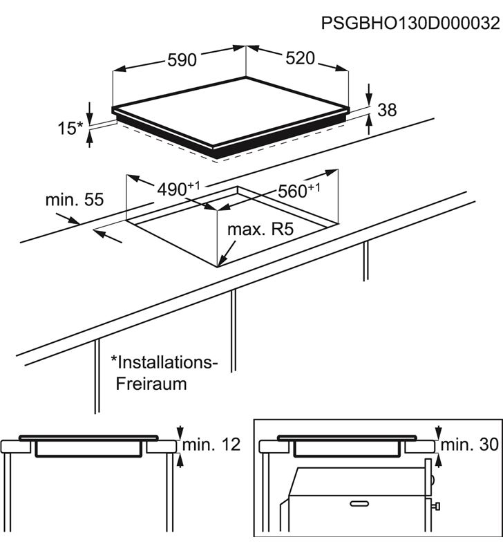 Cocina Vitrocerámica 4 zonas con Horno Eléctrico EVC4F65P SMART 650 -  Arilex SL