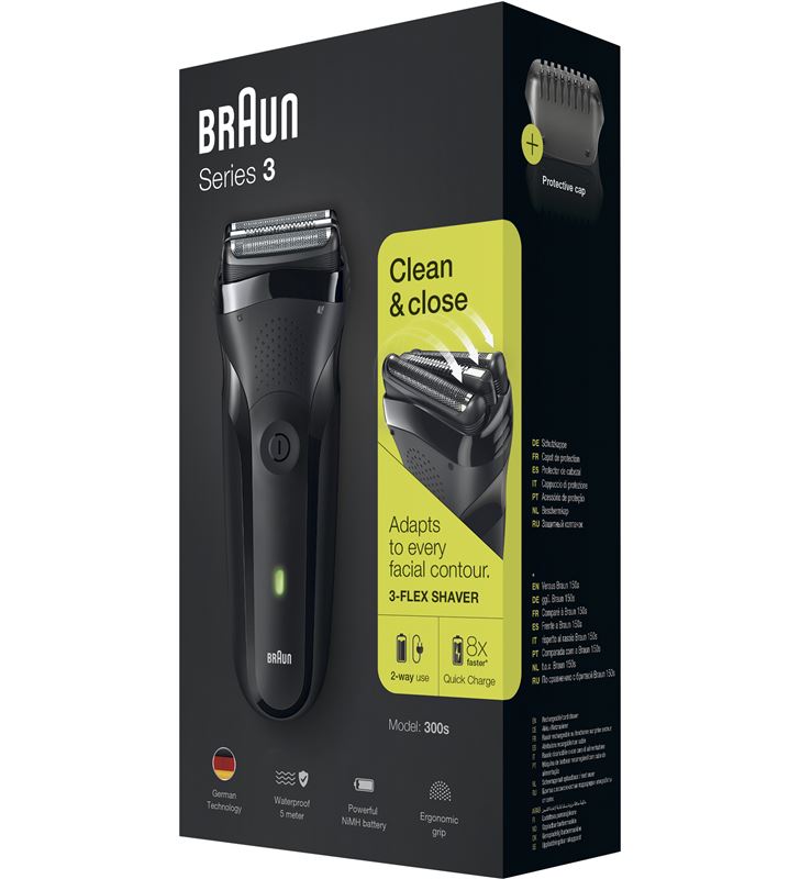 Braun 300SBLACKSERIE3 afeitadora eléctrica series 3 300s negra recargable 300serie3black - 34533022_9923223632