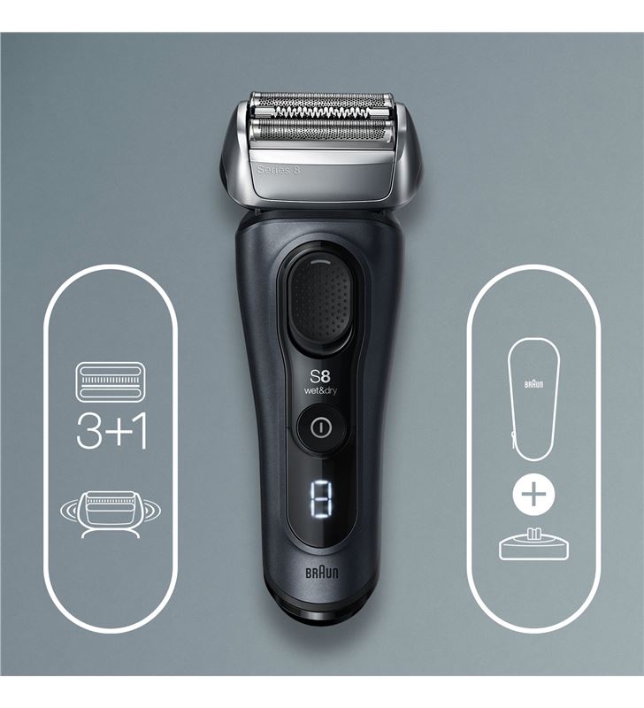 Braun 8413S afeitadora serie 8 gris barbero afeitadoras - 93475269_9221388839