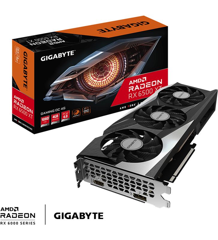 Gigabyte A0040706 tarjeta grafica rx 6500 xt gaming oc 4gb gddr6 gvr65xtgo-00-10 - 96647396_8824012723