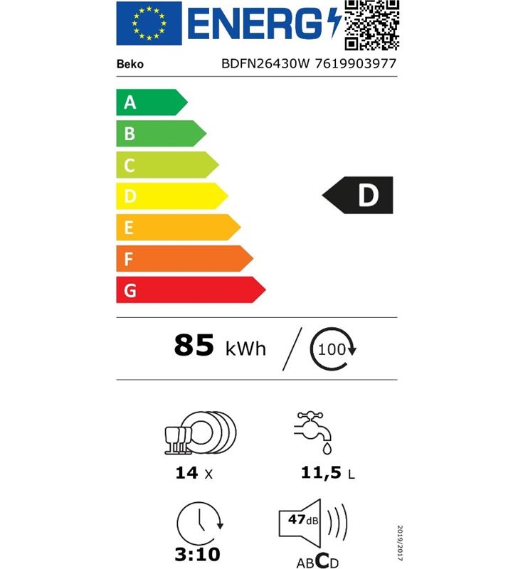 Beko BDFN26430W lavavajillas de libre instalacion (6p 14s) 60cm d - 8690842433610