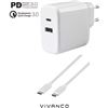 Vivanco 62773 cargador dual usb a/usb c 45w + cable - VIV62773