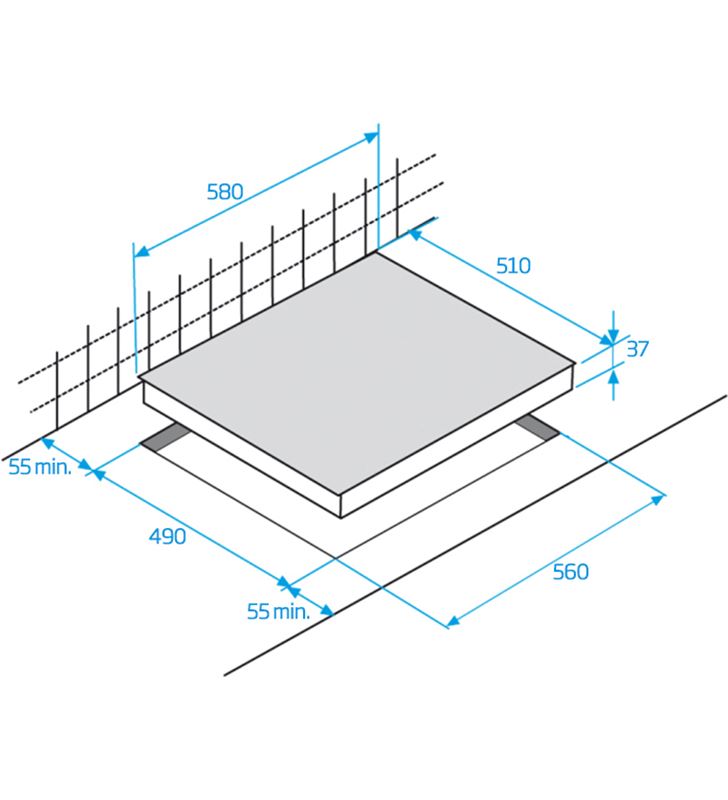 Beko HIC63402T placa vitroceramica 60cm 3 zonas negro - BEKHIC63402T-0