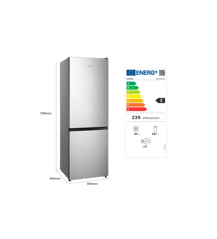 Hisense RB372N4ACE frigo combi 178.5x59.5x59cm clase e libre instalacion inox